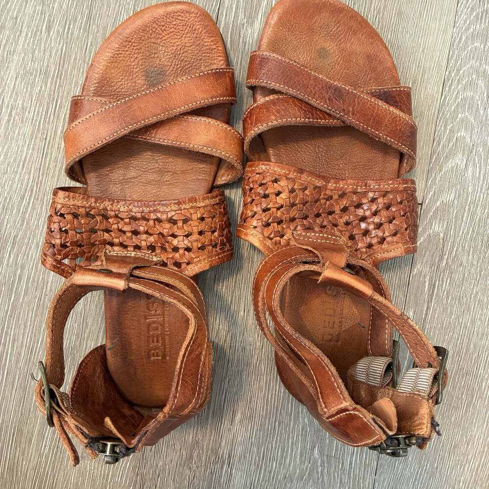 Bed Stu Capriana Dip Dye Brown Leather Strap Gladiator Sandals Boho Size 8 EUC - Picture 5 of 6